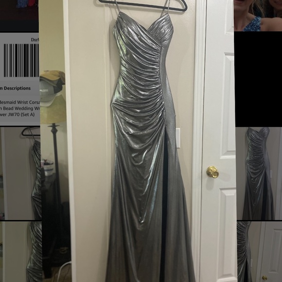 Jovani Metallic Gown practically New! Sz00 - Picture 12 of 16